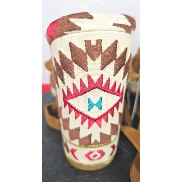 Z London Veloce Ankle Lace Up Sandal Aztec Tribal Black Size 8.5 NWT'S - Picture 8 of 10